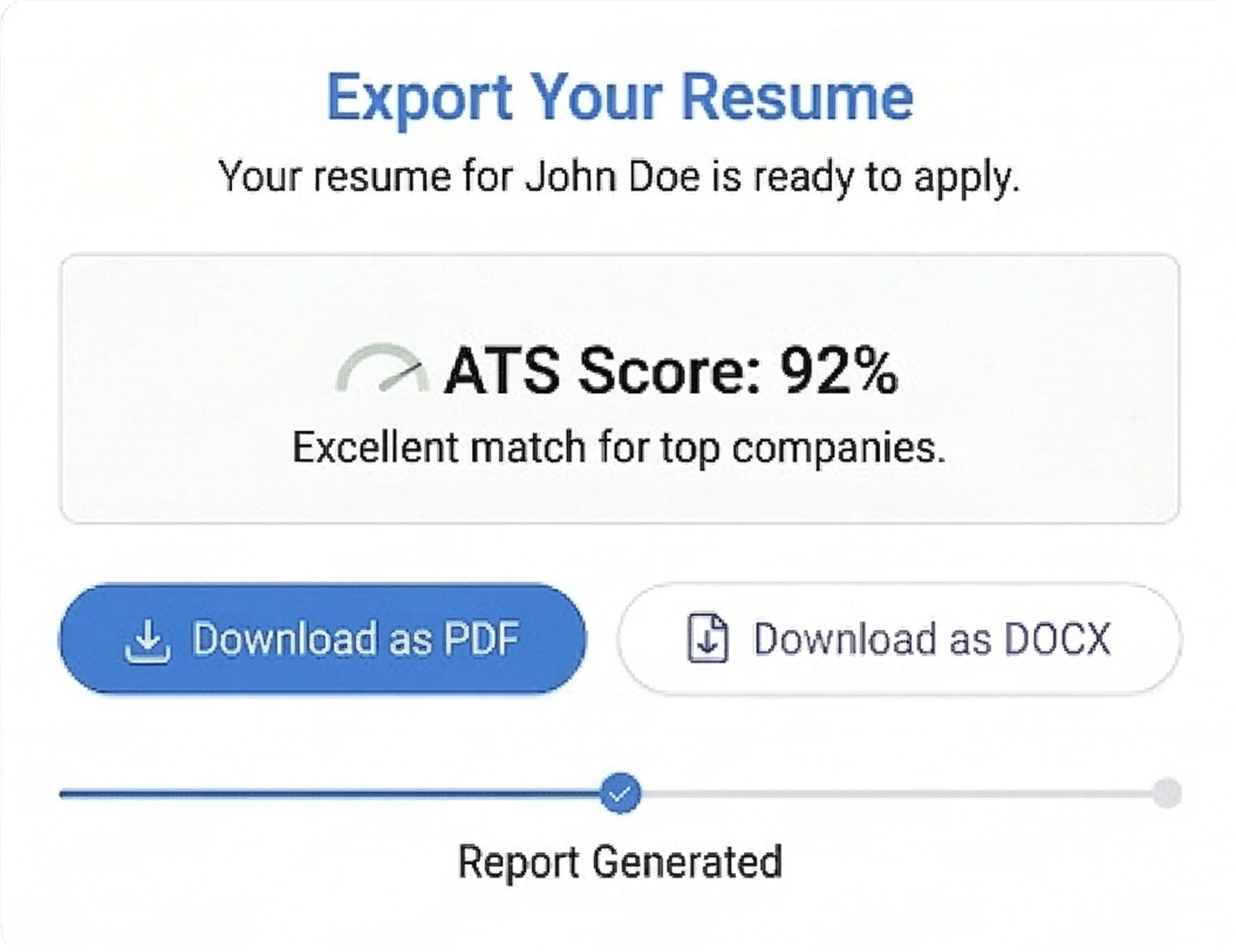 ResumeCraft AI Export