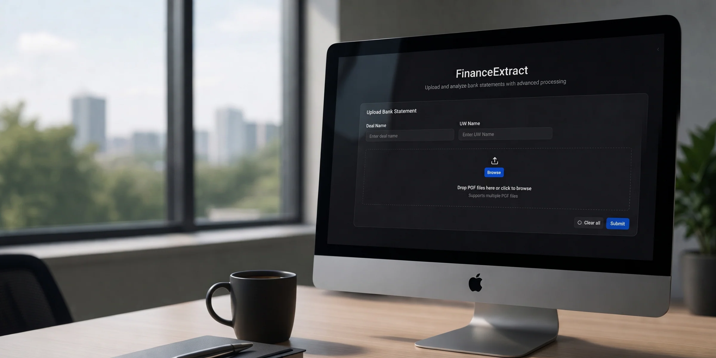 FinanceExtract — hero screenshot