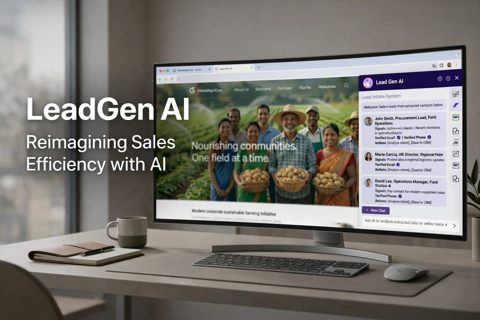 LeadGen AI hero interface