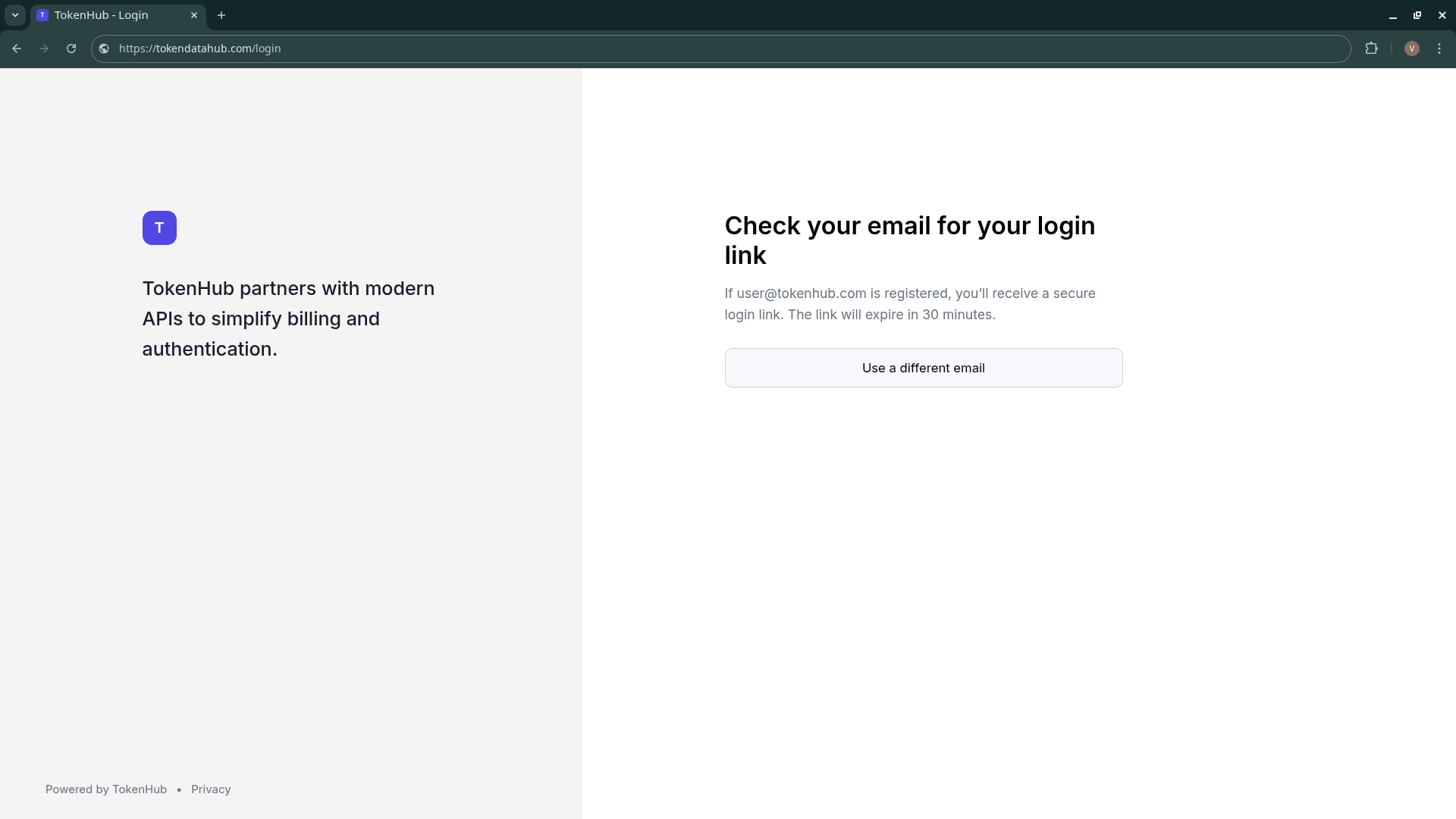 Login flow screen